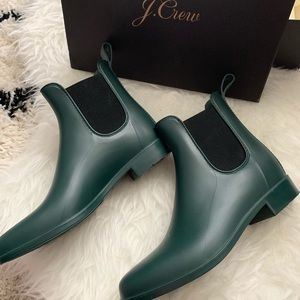 NEW J.Crew Chelsea rain boots hunter green